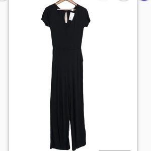 Wide leg jersey knit minimalist jumpsuit